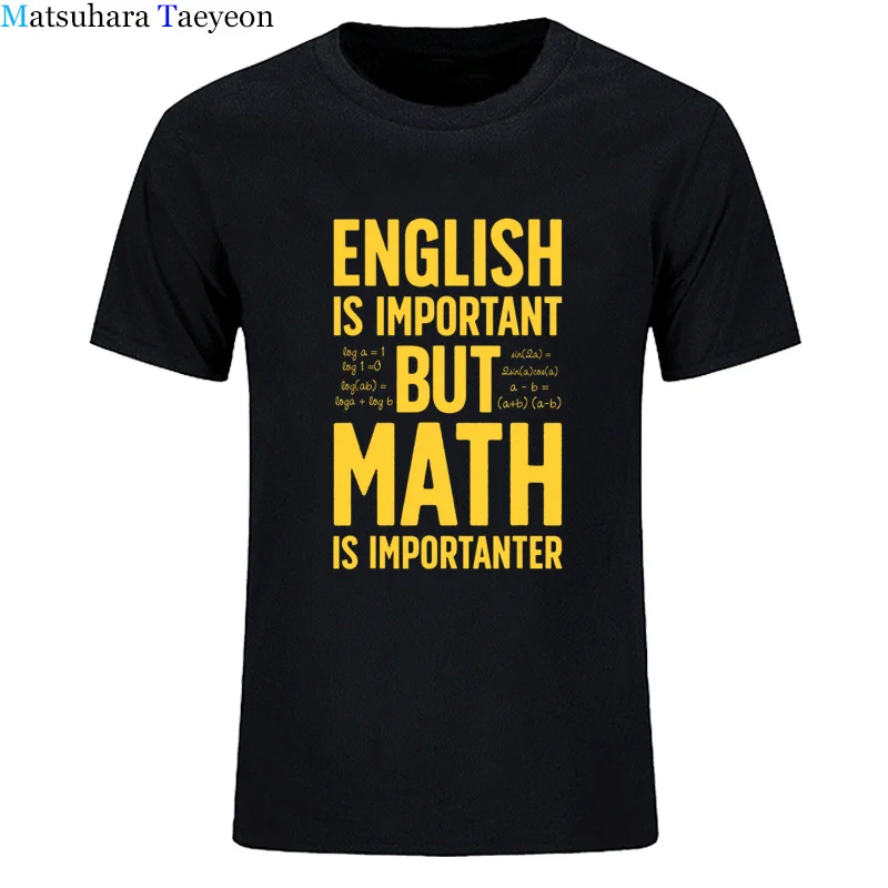 

Новая мужская футболка с импортером математики и английского языка, высококачественные мужские футболки для учителей, хлопковые футболки на заказ