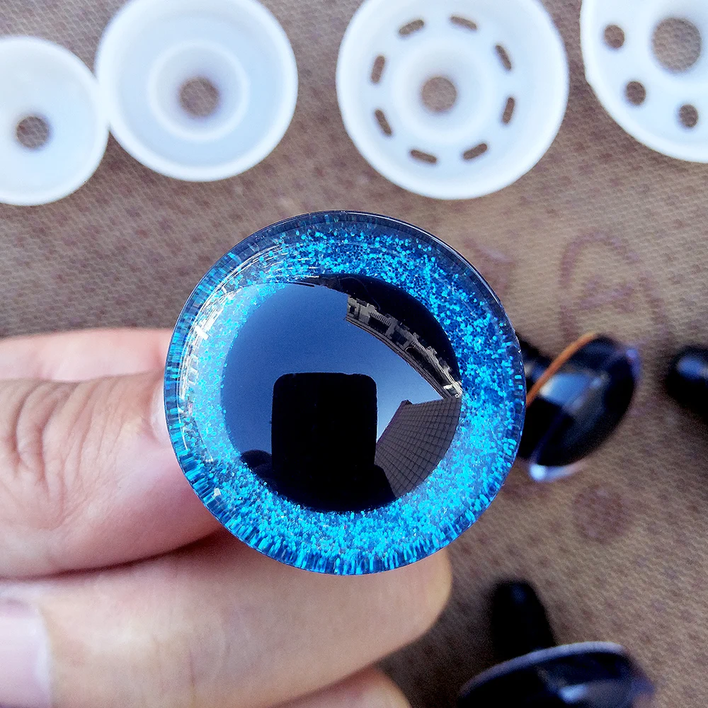 20pcs Diy Glass 3D Plastic Safety Eyes For Toys Glitter Amigurumi Large For Crochet Knitting Doll 9/10/12/14/16/18/20/25/30/35mm 4
