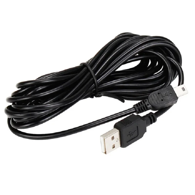 차량용 블랙박스 케이블 3.5M USB to 미니 5핀 마이크로 타입 C 90도 직각 충전 케이블 GPS 네비게이터 전원 코드