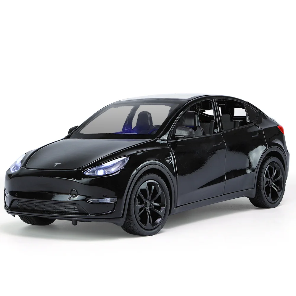 

1/24 Tesla Model Y Car Model Toy Simulation Alloy Diecast Vehicles Pull Back Sound Light Collection Toys for Boys Birthday Gifts