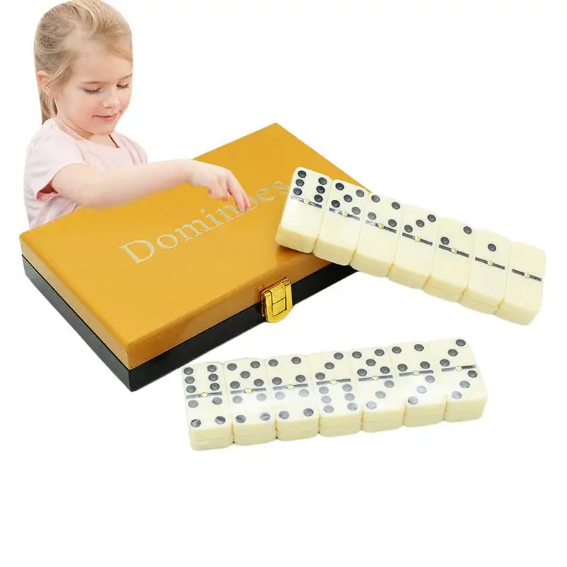 Bambini Domino Set Stem Toys Giochi Da Tavolo Domino Gioco Classic Double Six Domino Kids Dominos Con Scatola Portaoggetti Giochi Per Feste 28