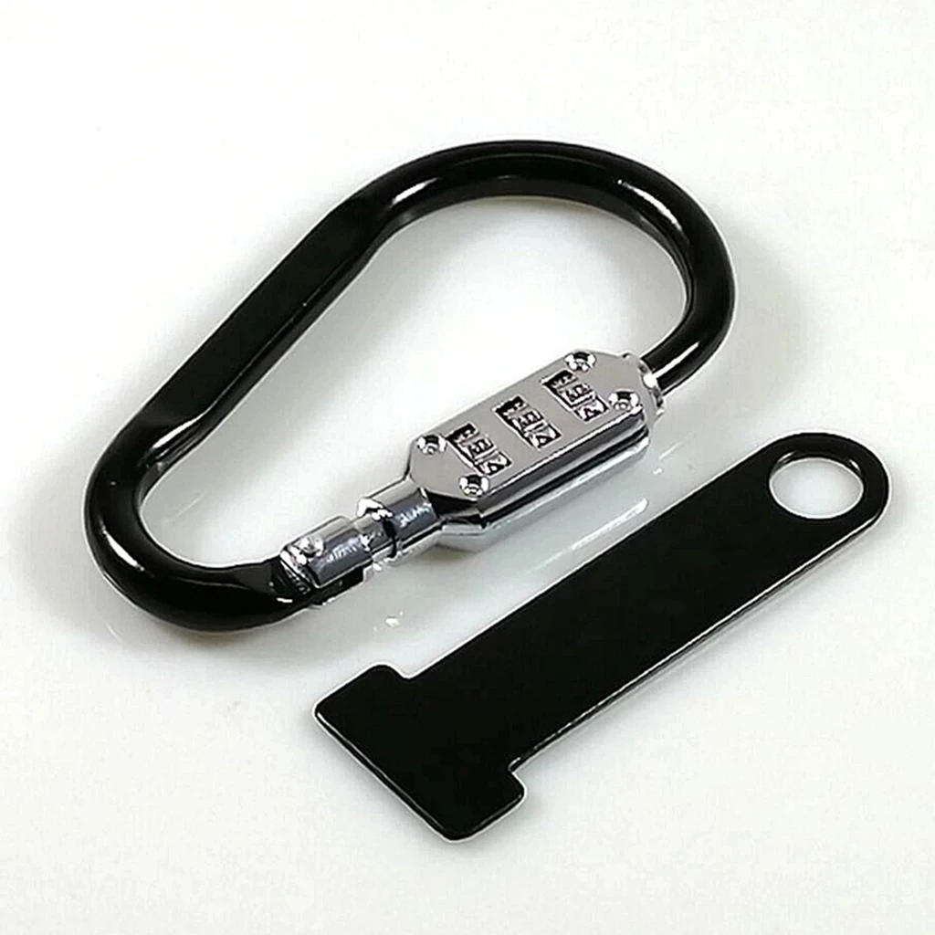 Anti-theft Motorcycle Helmet Lock Combination Code Lock w/T-Bar Rubber Black