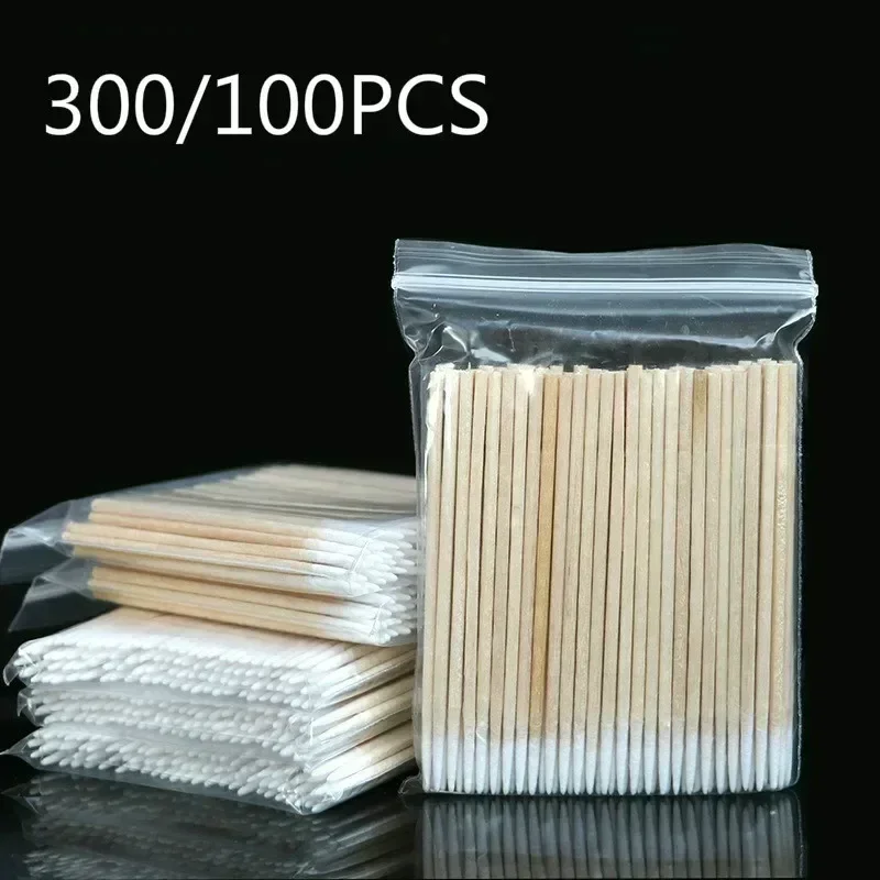 Cotton Swabs Manicure Tools Nail Manicure Tools Manicure Pedicure Tools Nail Manicure Sticks Nail Polish Tools 60/100/500Pcs Nails Wood Cotton Swab Clean Sticks Bud Tip Wooden Cotton Head Manicure Detail Corrector Nail Polish Remover Tool