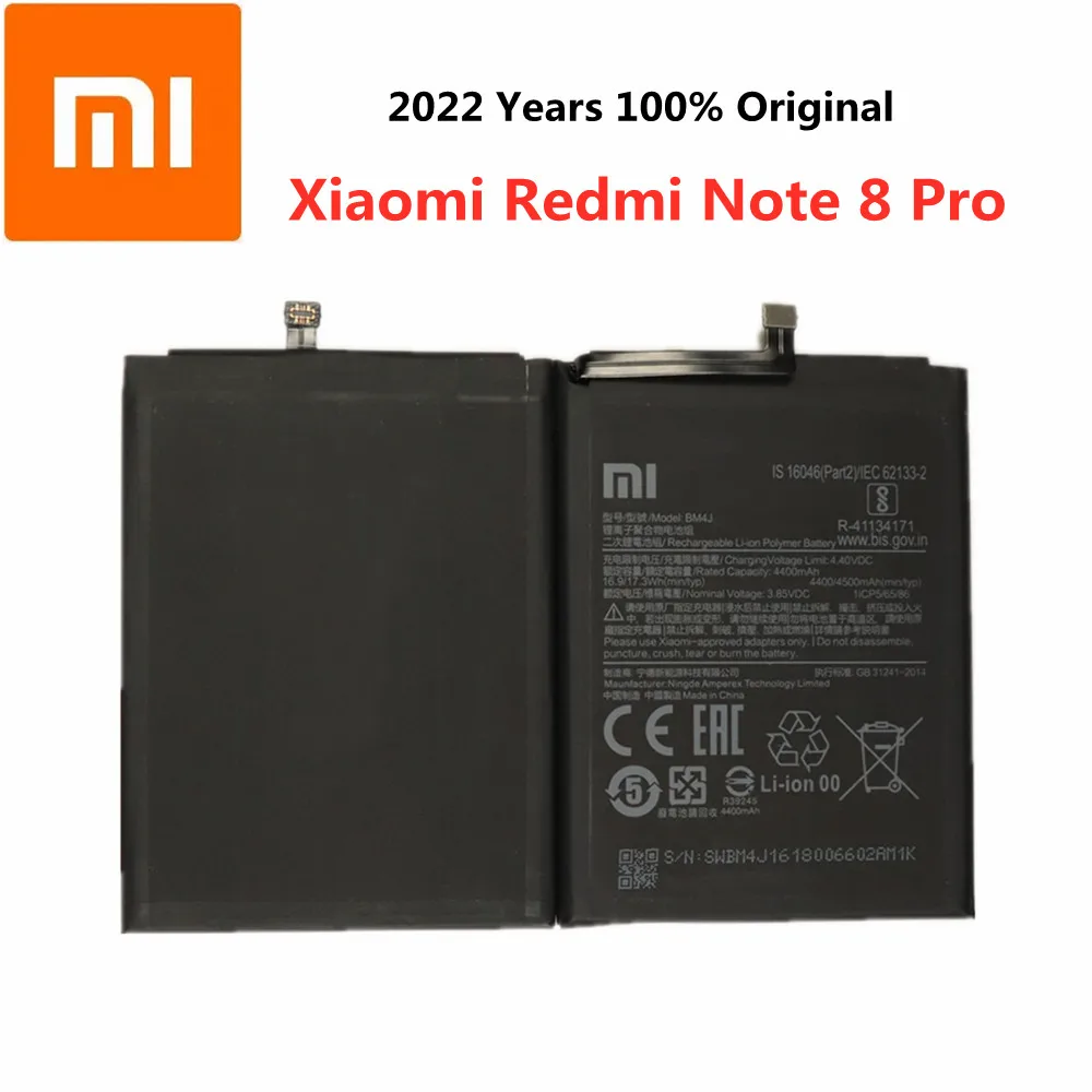 

2022 Years 100% Original Battery 4500mAh BM4J For Xiaomi Redmi Note 8 Pro Note8 Pro Mobile Phone Battery