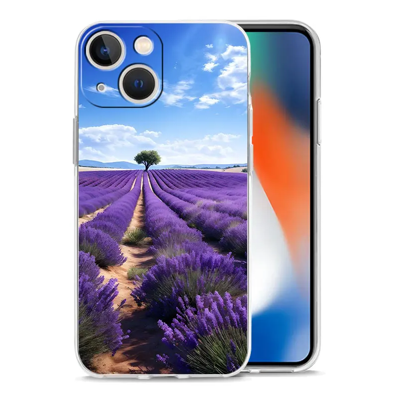 Lavender Purple Flower Clear Phone Case