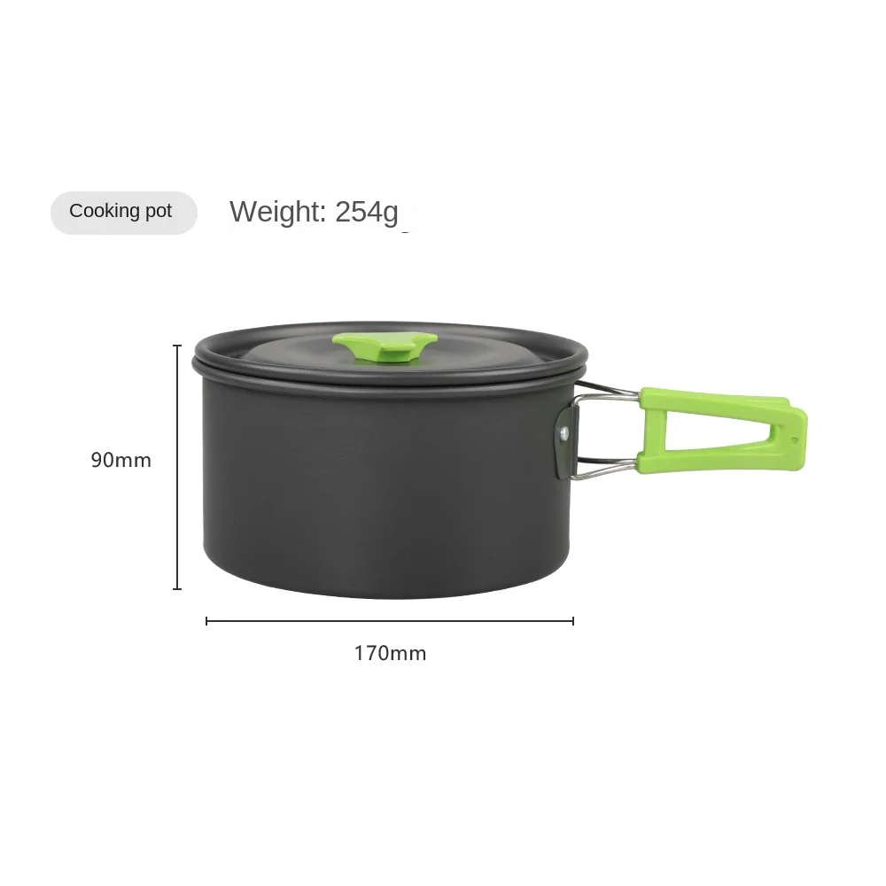 Members Only Metal 6pcs Ss Outdoor Cookware Set Camping Cookware Outdoor Cook Set