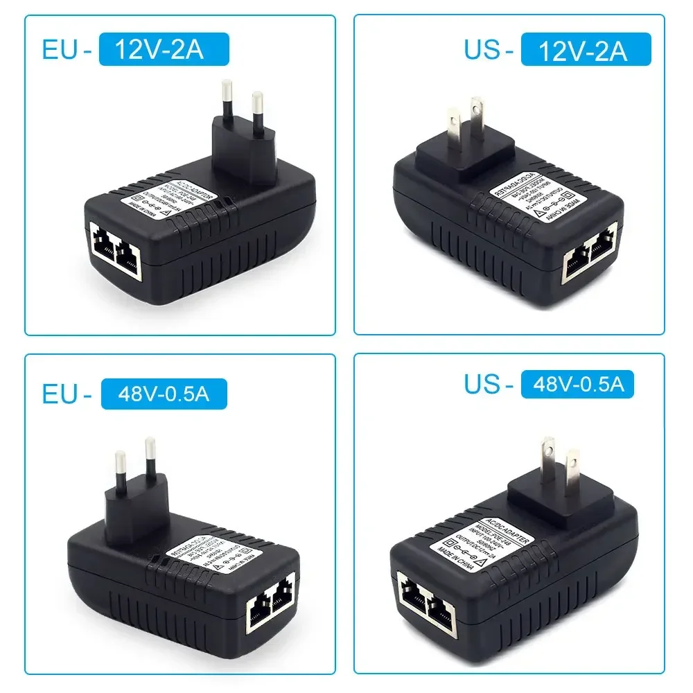 PEGATAH 패시브 POE 인젝터, IP 카메라 AP용 POE 캠 POE 어댑터용 출력, 100Mbps, 12V2A, 15V1A, 24V1A, 48V0.5A