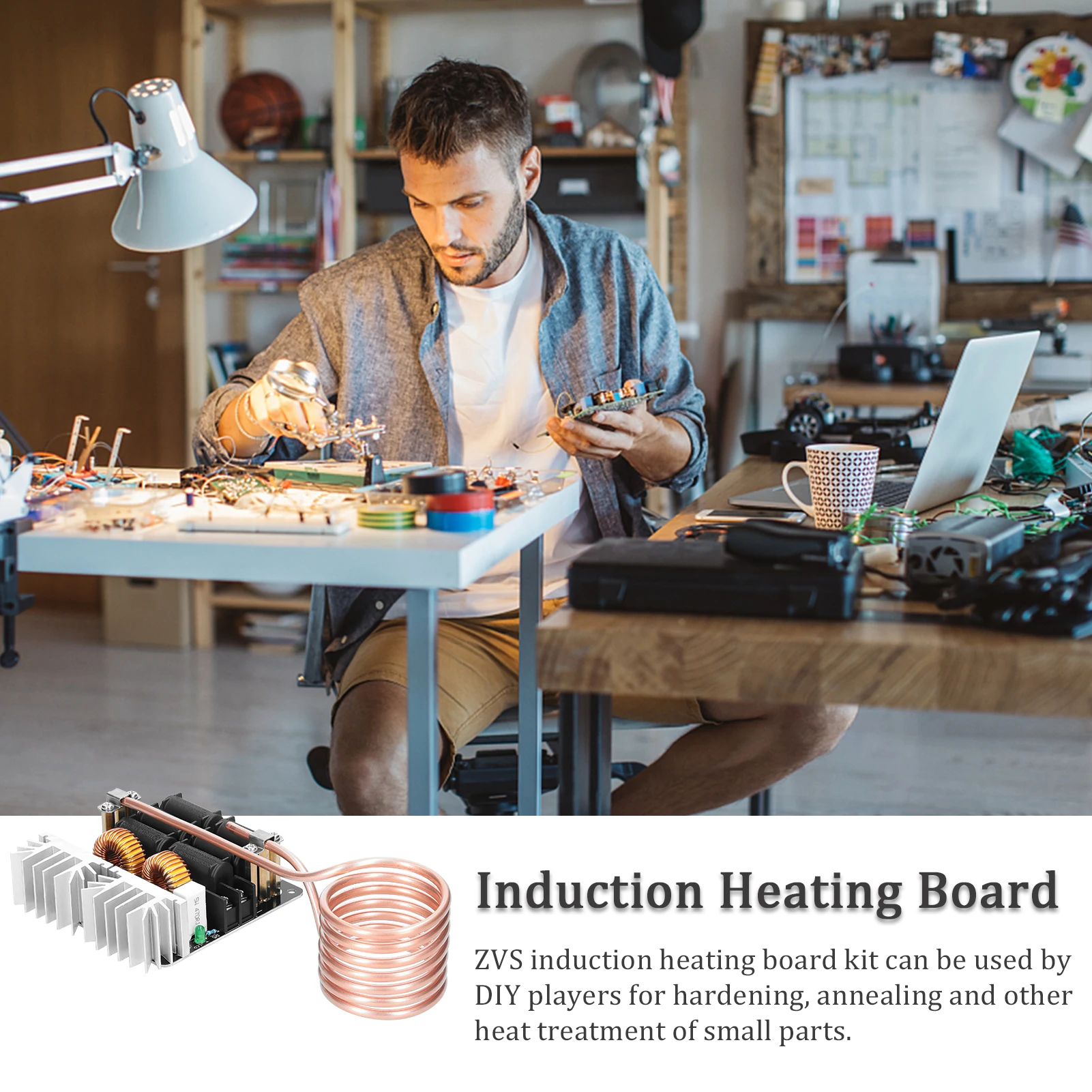 1000W ZVS Induction Heating Board Induction Heater Coil Copper Tube Flyback Driver Heater For DIY Annealing Quenching Ignition
