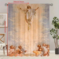 Jesus Christian tuya- Printed curtains - Polyester material - suitable for home bedroom curtains and living room decoration 1