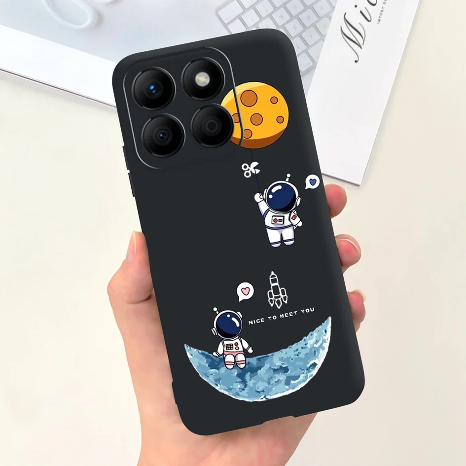 Stylish Floral Moon Soft Silicone Case - Artistic Back Cover