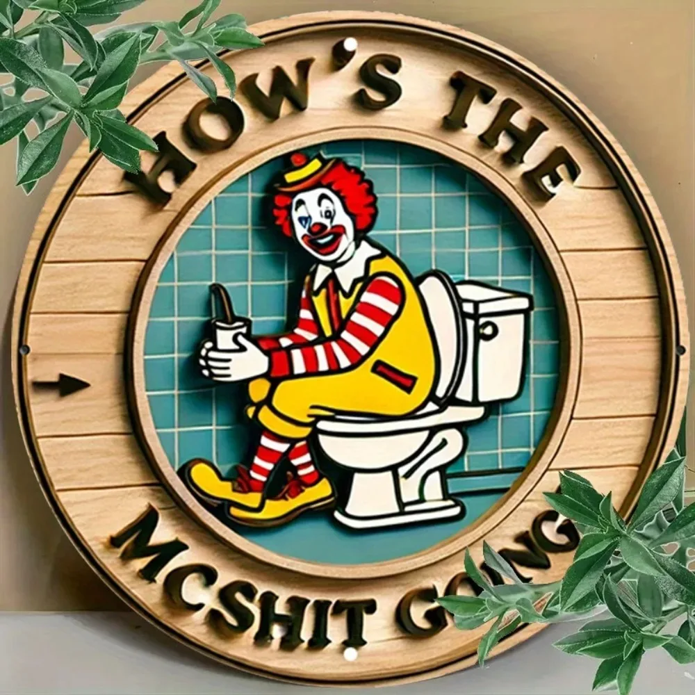 Vintage Clown Metal Sign 7.8 1