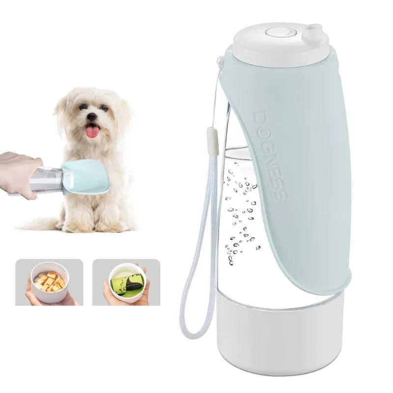 

DOGNESS 14,8 унций/438 мл Складная портативная бутылка для воды для собак 2 в 1 питье питатель 4,5 унций угощает чашкой для путешествий на открытом воздухе