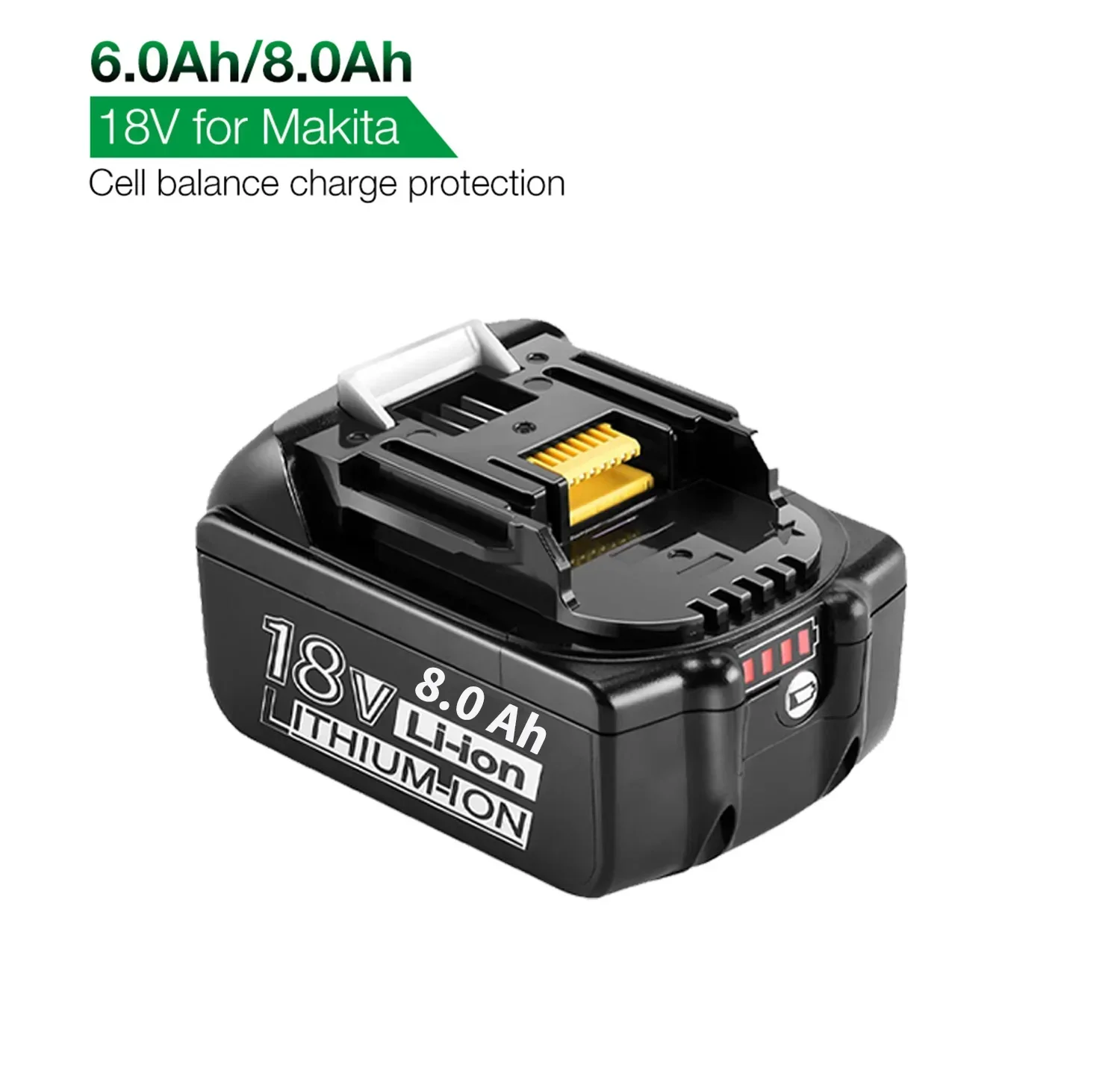 

BL1830 18V 8000mAh Lithium-Ion Rechargeable Battery For MAKITA BL1815 BL1820 BL1840 BL1880 BL1860 BL1850 LXT400