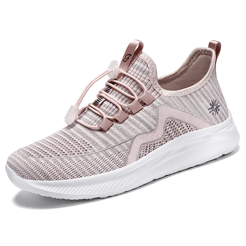 Fashionable and trendy women's shoes, soft soled mesh casual shoes, middle-aged women's sports outdoor hiking shoes