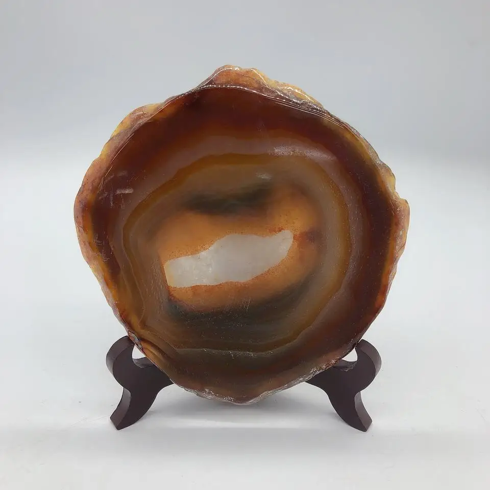 

Healing Crystal Home Decoration Wedding Souvenirs Gift Raw Agate Slice 12cm 1pc