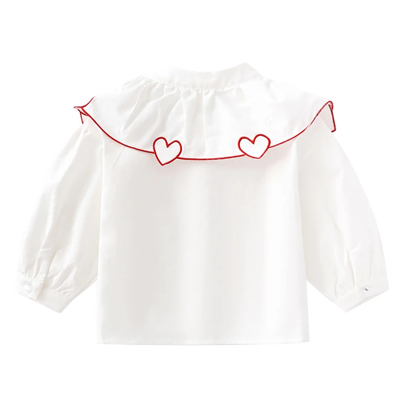 New Kids Baby Girls Pure Color Shirt Spring Autumn Baby Girls Boys Long Sleeve Loving Heart Children's Clothes Shirt