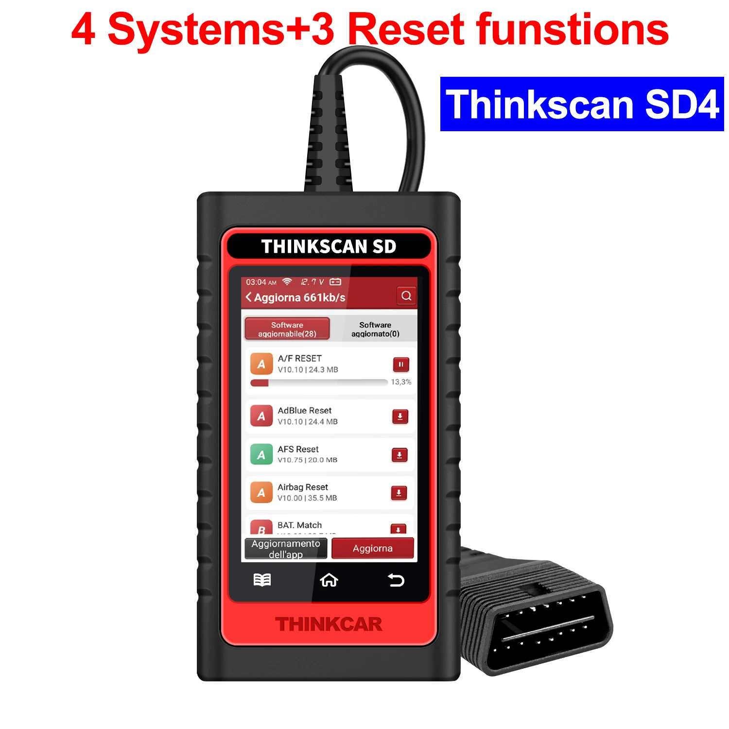 automotive battery charger ThinkScan SD6 ABS SRS A/F ECM TCM BCM IC OBD2 Scanner with 5 Reset Function Scan Tool Lifetime Free Update Auto Diagnostic Tool Cylinder Stethoscope Code Readers & Scanning Tools