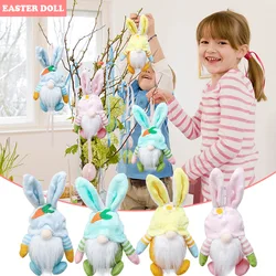 Easter Faceless Gnome Rabbit Doll Handmade Reusable Home Decoration Spring Hanging Bunny Ornaments Kids Gift Decoration