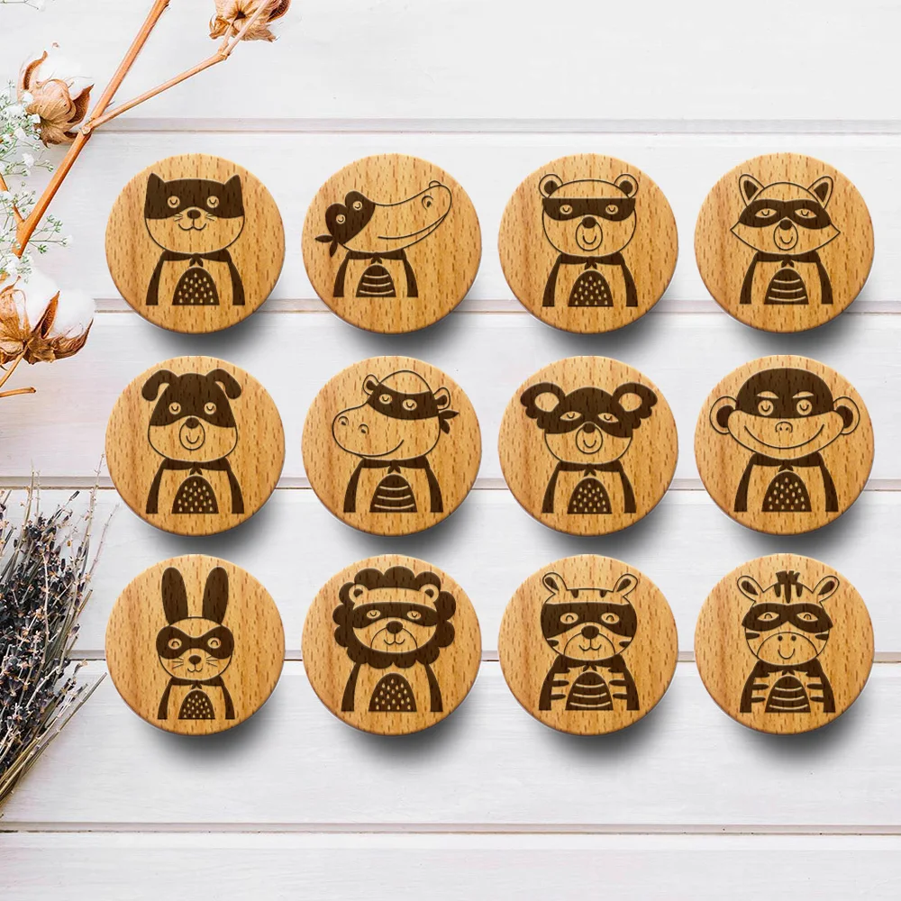 Children's Room Decorative Hooks Wood Creative Engraving Super Hero