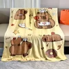 Cute Cartoon Cabypara Print Blanket Warm Soft and Comfortable Home Travel Blanket Sofa Bedding Camping Cars Blankets for Gifts 6