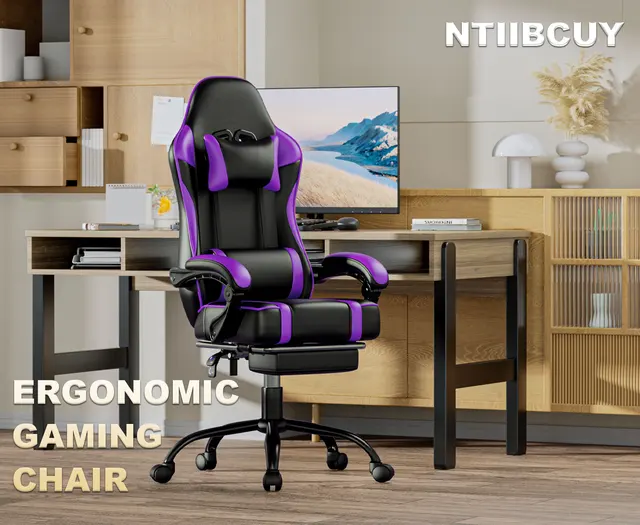 Ergonomic Gaming Chair Recliner, PU Leather Racing Game Chairs for