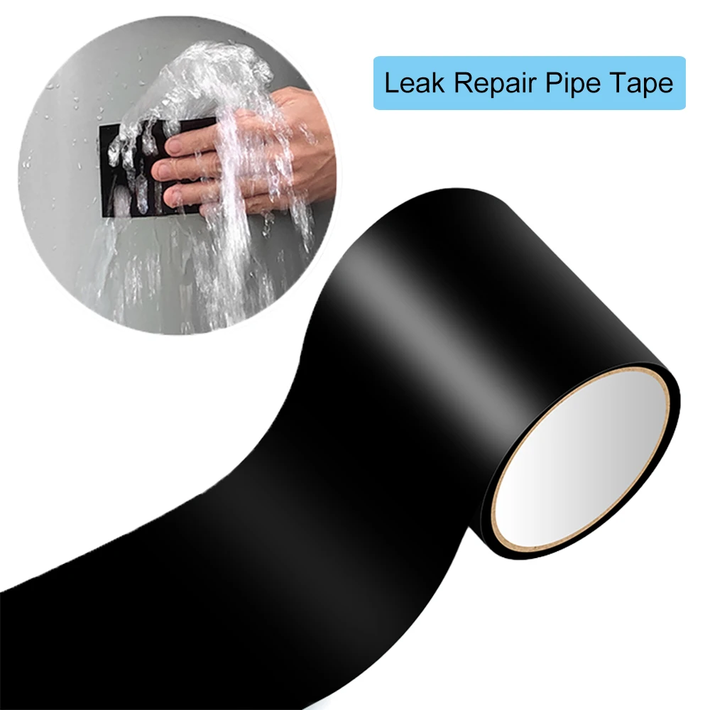 Leak Repair Pipe Tape Fiber Cover Plugging Water Tape Bathroom Leak-trapping Bucket Stickers Strong Waterproof Tape 150CM/Roll