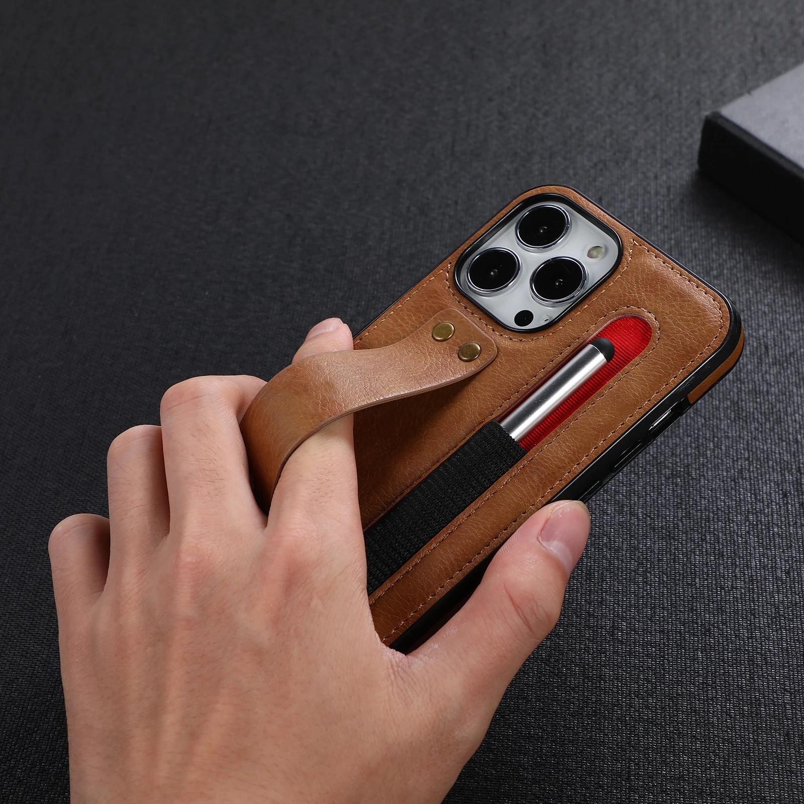 Luxury Wristbad Leather Cover For iphone 13 12 11 Pro Max X XS