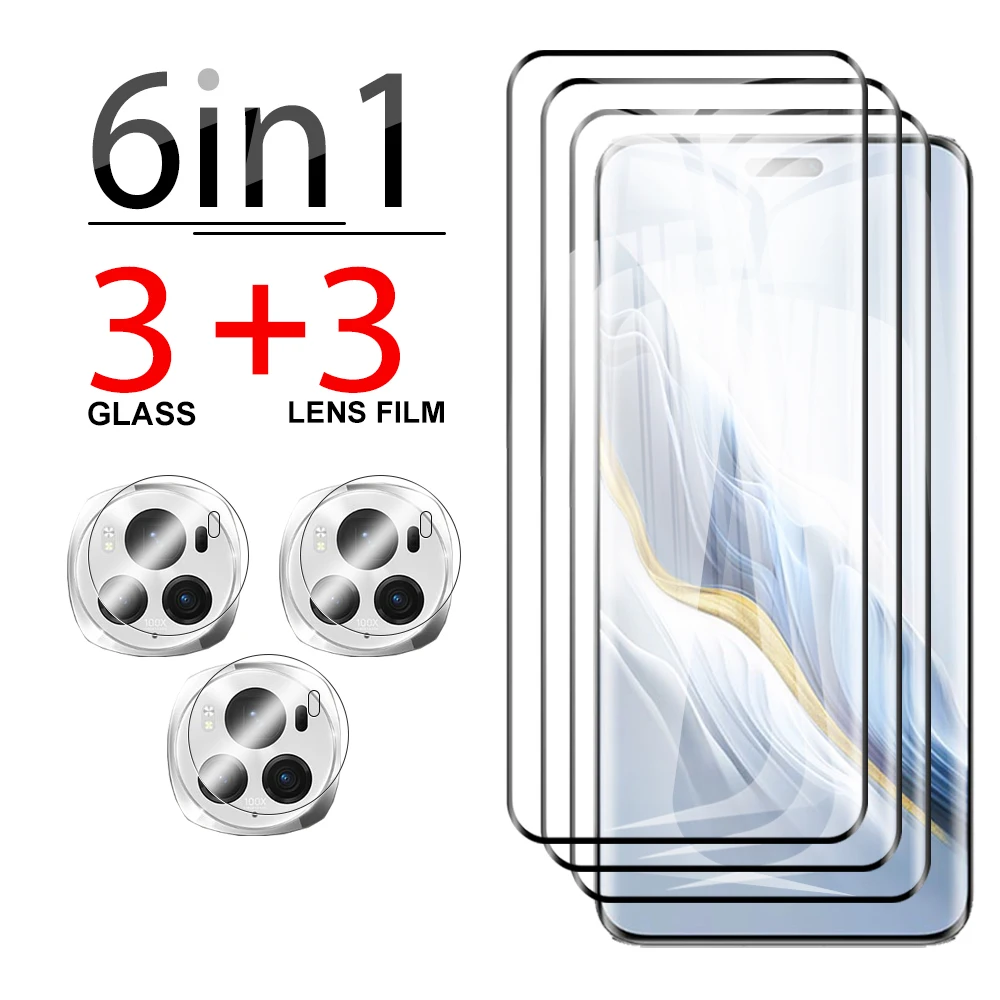 

6 в 1 20D 3D изогнутая Защита экрана для Honor Magic6 Pro 2024 xonor magic6 защитное стекло honar magic 6pro 6 HD Стекло для камеры