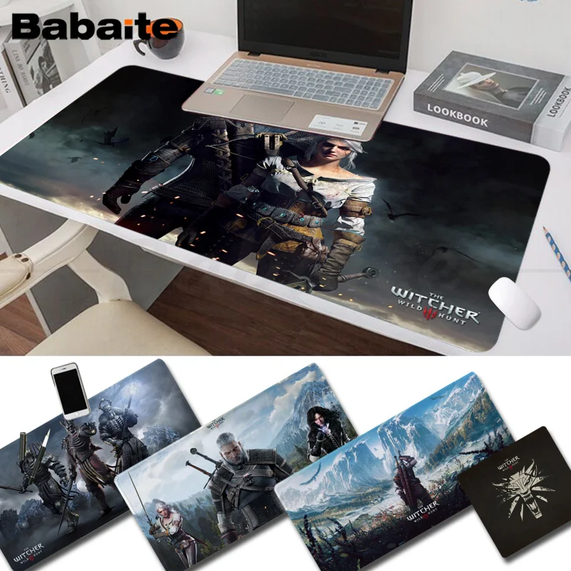 

Game The W-Witchers Cool M-Monster Mousepad girl pad Keyboards Rubber Gaming mousepad Desk for large Edge Locking Keyboard Pad