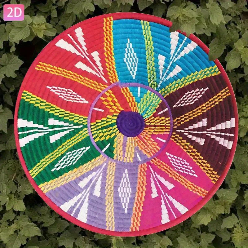2D-flaches 1-Retro-Wanddekorations-Holzschild mit einem „lebenden äthiopischen und afrikanischen traditionellen Blumenkorb-Hintergrund“ – Detail 4