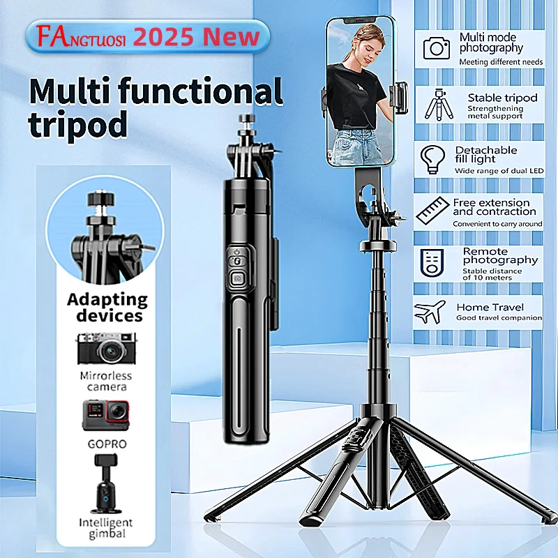 130cm four-legged Selfie Stick Tripod for Smartphone Camera With Phone stand Bluetooth shutter For Live video