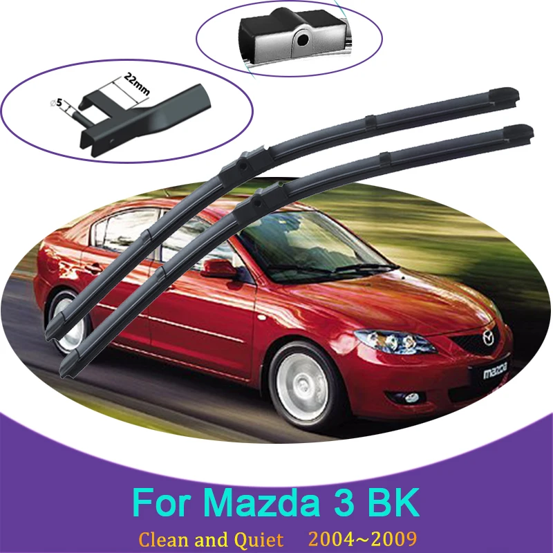 

Car Front Windshield Window Wiper Blades for Mazda 3 Mazda3 BK 2004 2005 2006~2009 Frameless Rubber Snow Scraping Accessories