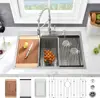 Stainless Steel Kitchen Sink 33x19 Drop In Workstation Sink 16 Gauge 10 Inch Dee 1