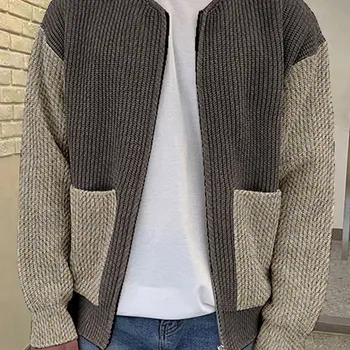 Men‘s Knitted Sweater Winter Thick Crew Neck Zipper Rib Knit Sweater Fashion Warm Casual Knitwear Coat Cardigan Men Clothing
