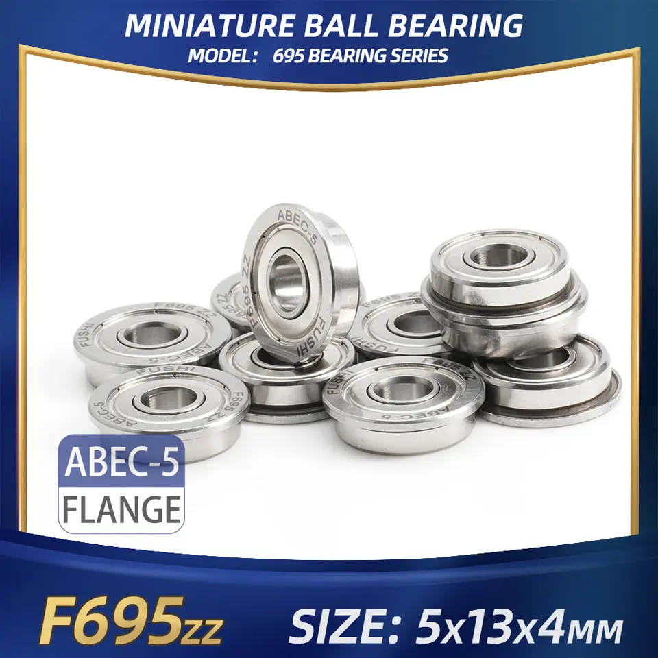 FUSHI 695zz 695 2rs Bearing 5x13x4 mm 10Pcs Stainless steel S695zz Flange F695 2rs Bearing For VORON 3D Printer,RC Car image 13