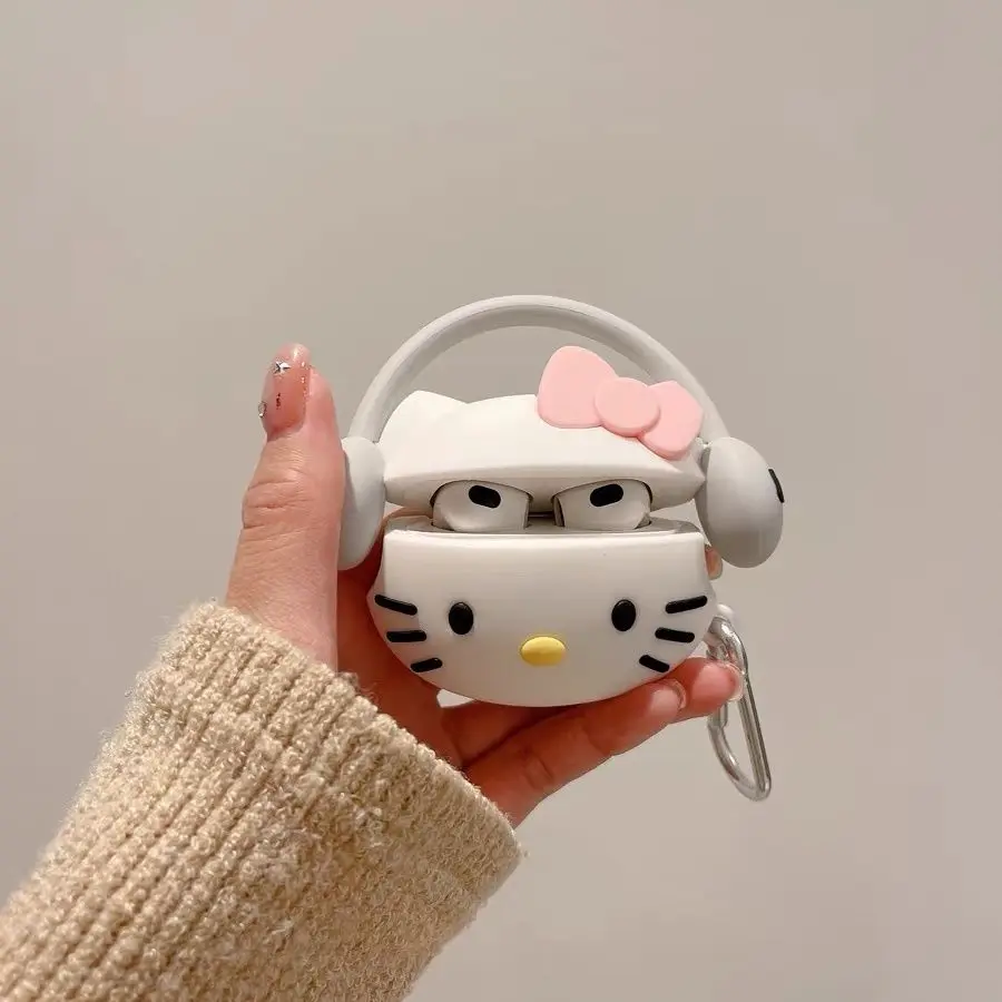 

Sanrio Hello Kitty Earphone Case Kawaii Cartoon Wireless Bluetooth Headphone Case Be Suitable for Airpods 1/2 Pro Pro2 Pro3