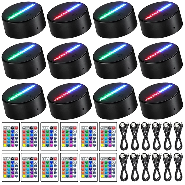 LEDテーブルランプベース,リモコンとUSBケーブル付き,3Dナイト