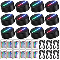 2/4/6/8/10/12 Pcs LED Lamp Base Table 3D Night Light Base With Remote Control And USB Cable 16 Colors Light Stand Wholesale 1