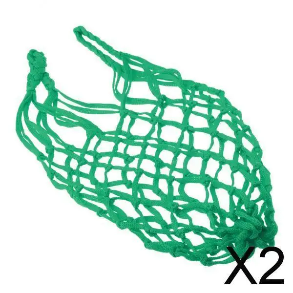 

2X Mesh Ball Bag Basketball Ball Carry Mesh Storage Net Bag Holder Green