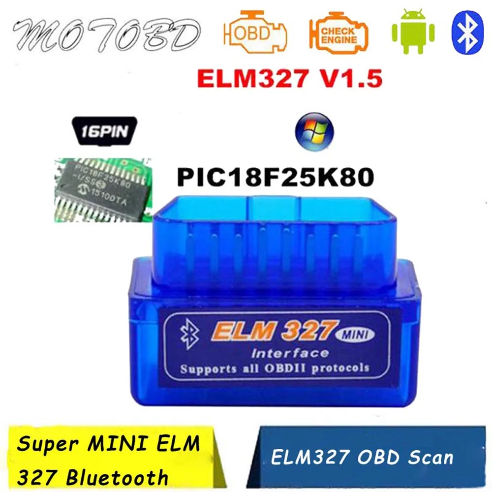 ELM327 V1.5 PIC18F25K80 OBD2 lector de escáner de código ELM327 1,5 OBD ...