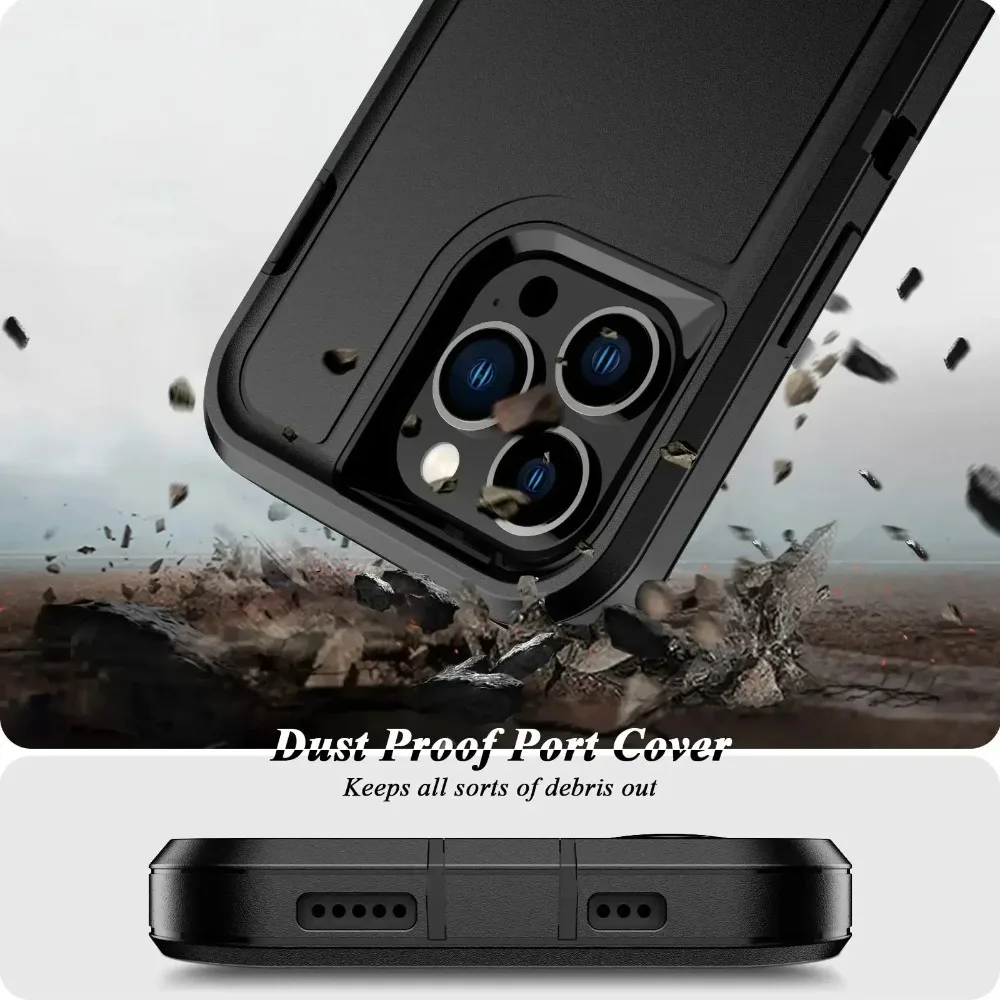 Premium Rugged 3-in-1 Armor Bracket Case - Military Grade Shockproof TPU Protective Cover