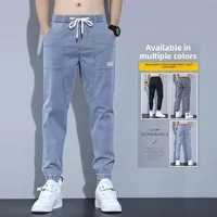 Men's Casual Harlan Jeans Autumn Long Trousers Cuffed Trendy Versatile Loose Fit Denim Pants Youthful Sle Regular Thin