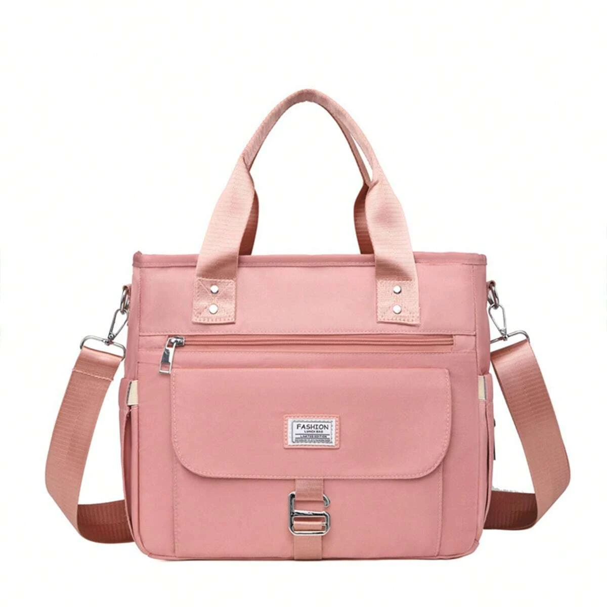 Fashionable Women's Insulated Lunch Tote Bag Large Opening Temperature Control Detachable Shoulder Strap