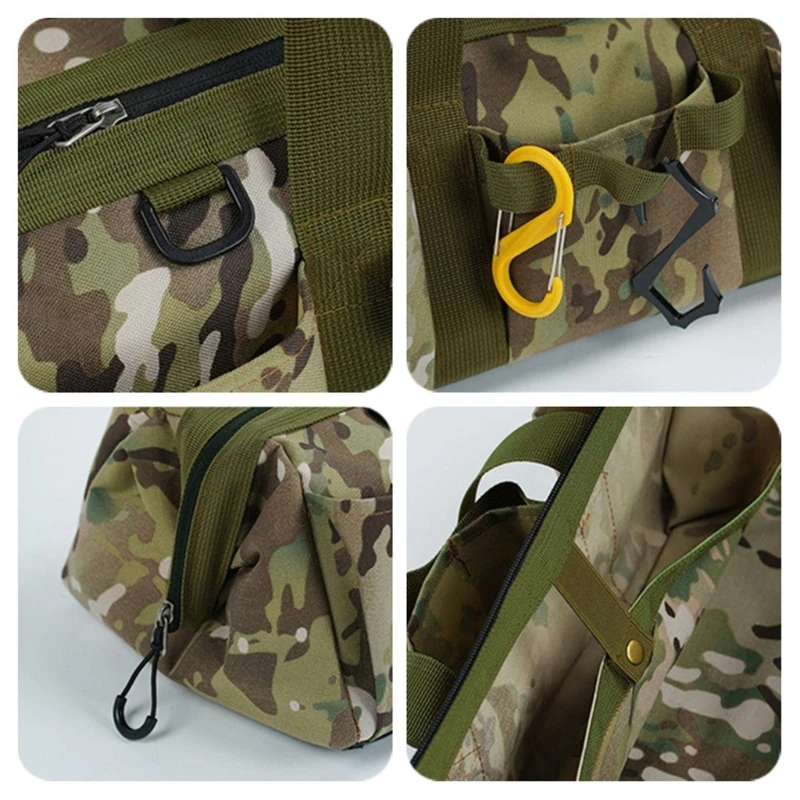 Camping Storage Bag Heavy Duty Tool Waterproof Anti-Fall Multi-Pockets Large Capacity