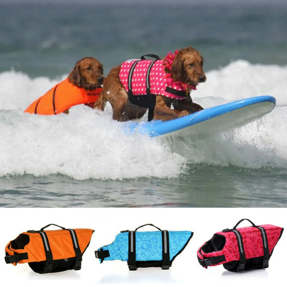 Dog Beach Puppy Swim Life Vest Safety Vest Reflective Stripe Pet Supply Xs-Xl Water Activities Outdoor Adventures