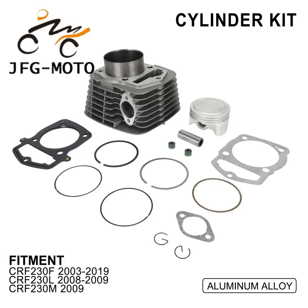 

Motorcycle Aluminum Cylinder Piston Gasket Kit Piston Rings Head Base Gasket Kit for CRF230F 03-19 CRF230L 2008-09 CRF230M 2009