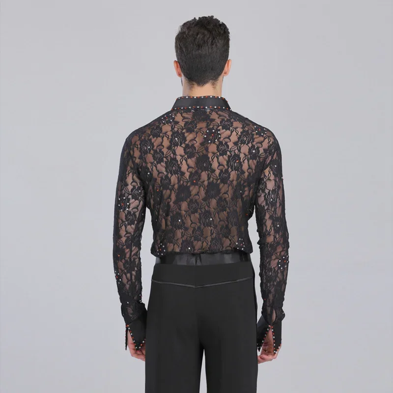 Dance shirts Men Latin Dance Waltz Ballroom Performance