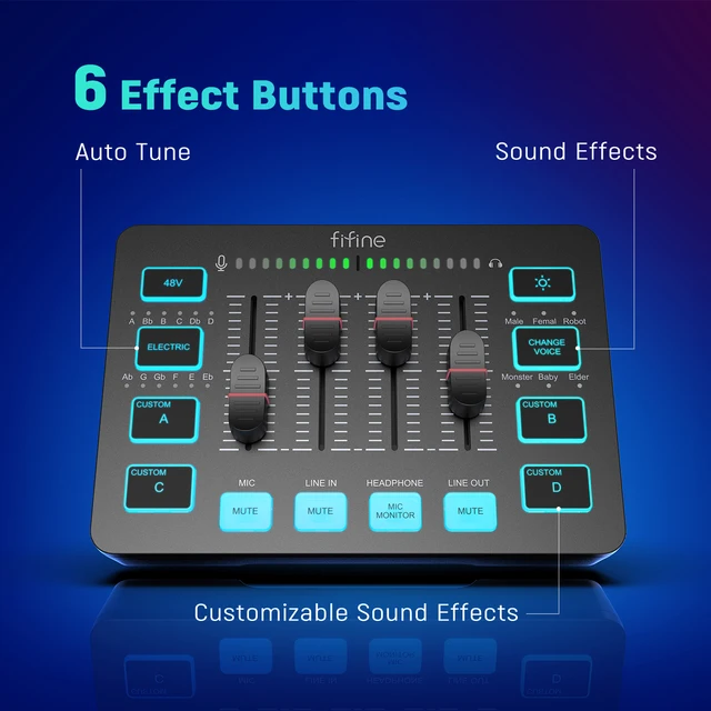 FIFINE Gaming Audio Mixer 4