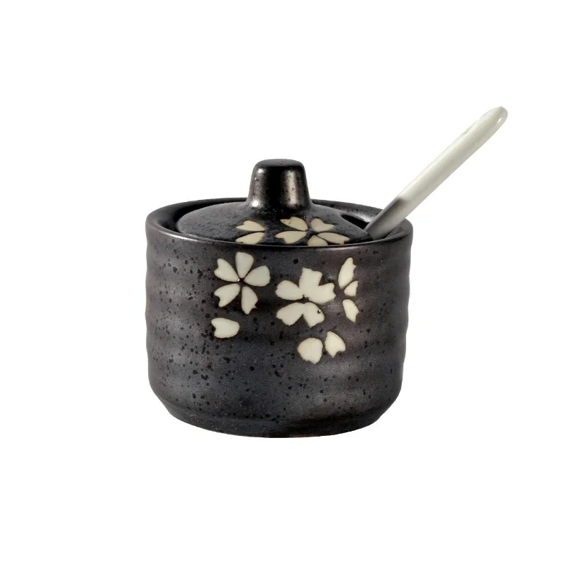 Seasoning Jar Japanese Style Ceramic Spice Box Kitchen Utensils