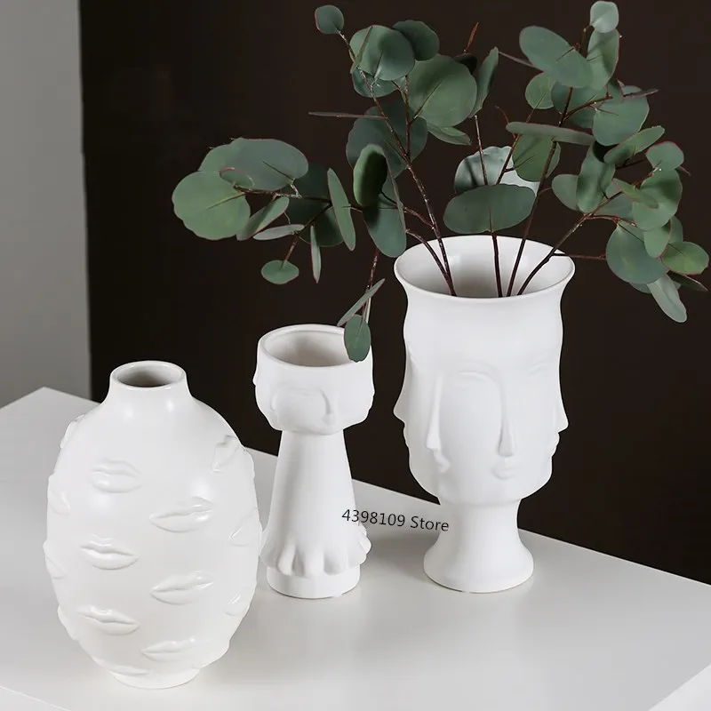 Scandinavian White Ceramic Vase Decoration Home Decoration Crafts